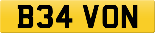 B34 VON private number plate
